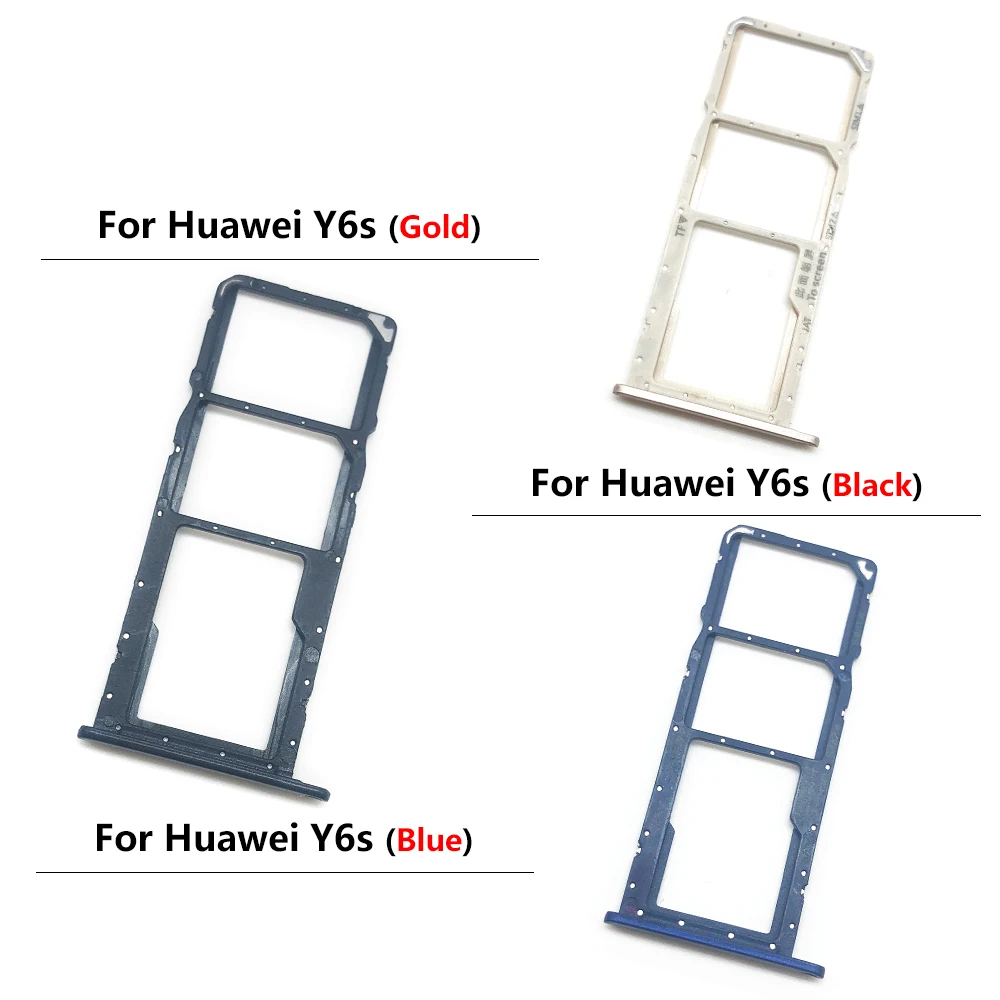 New SIM Card Tray chip slot drawer Holder Adapter Accessories For Huawei Y6S Y7A Y9S Mobile Phone Sim Card + Pin