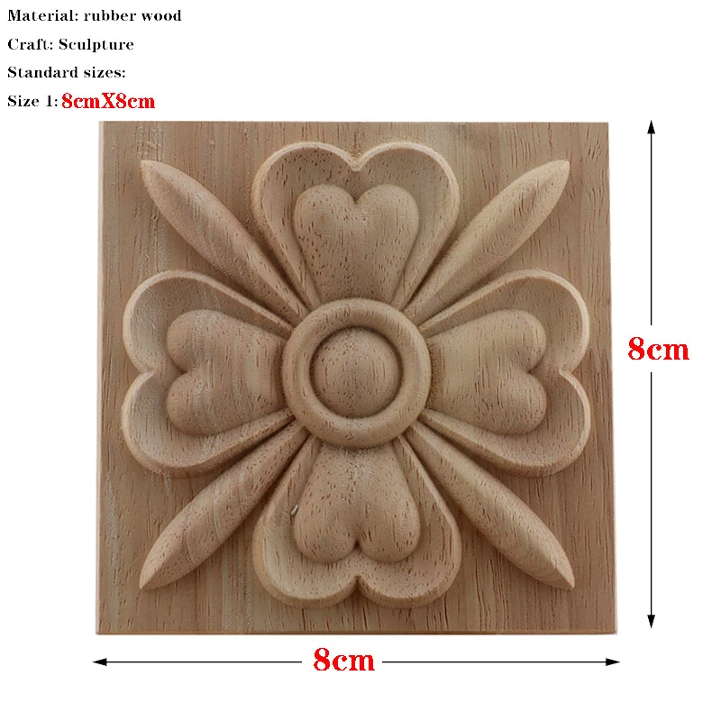 RUNBAZEF Europese Gesneden Ongeverfd Retro Lijstwerk Hout Applique Houten Sticker Lange Ovale Rubber Meubelen Muren Hot Koop NIEUW