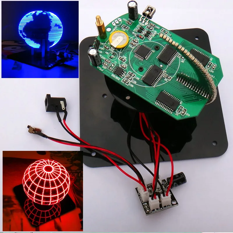 

Spherical Rotating LED Kit 56 Lights POV Rotating Clock Parts DIY Electronic Welding Kit Rotating Light