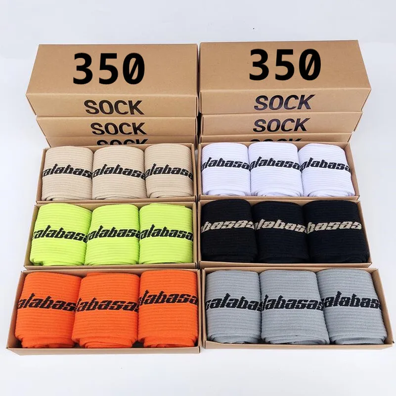 1 piece=3 pairs Fashion men\'s cotton socks ladies streetwear Kanye West Ins Crew socks hip hop Calabasas socks skateboard socks