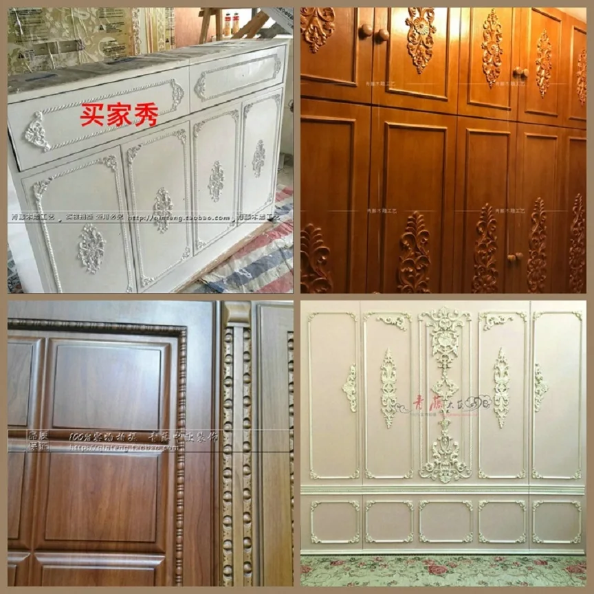 Carved Wooden Moulding Style, Decorative Indoor Door, Semi Home Decoration Accessories, Figurines Miniatures