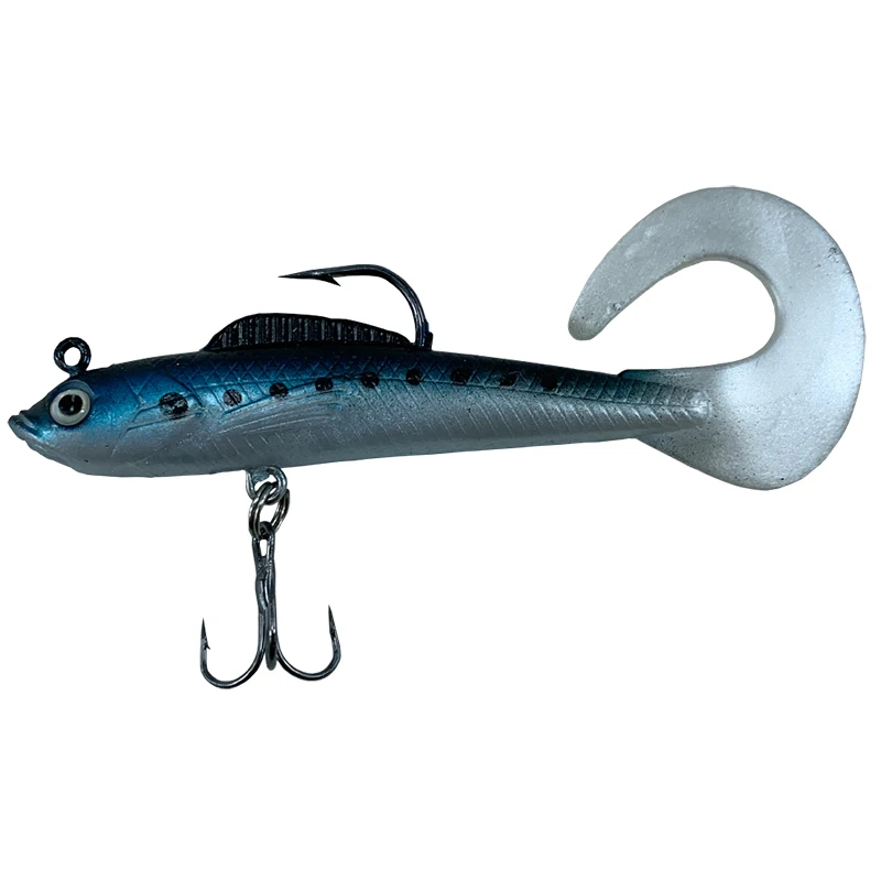 8cm 9g C Tail Jig Head 3D Eyes Soft Bait Silicone Swimbaits Artificial Bionics Fish Wobblers Shad Bass Pike Carp Fishing Lure