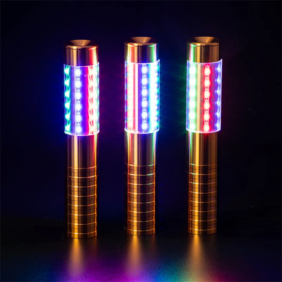 Bar Champagne Bottle Service Light Aluminium Metal Nightclub Led Strobe Baton Flash Stick Electronic Bottle Sparklers For Party