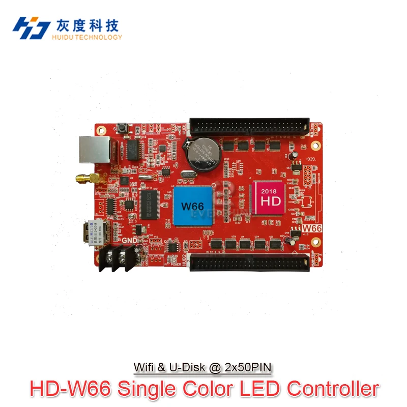 Imagem -06 - Huidu-placa de Controle Wi-fi para Display Led P10 Múltiplas Cores Wi-fi Utensílio W6bn W62 W63 W64 W66