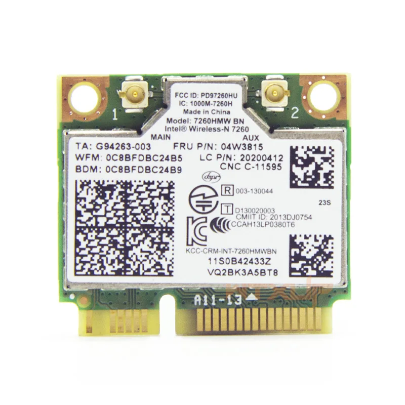 

Wireless-N 7260 7260HMW 7260BN 300Mbps Wifi Bluetooth BT4.0 FRU:04W3815 for IBM Lenovo Thinkpad Y410 Y510 U330 U330 Touch