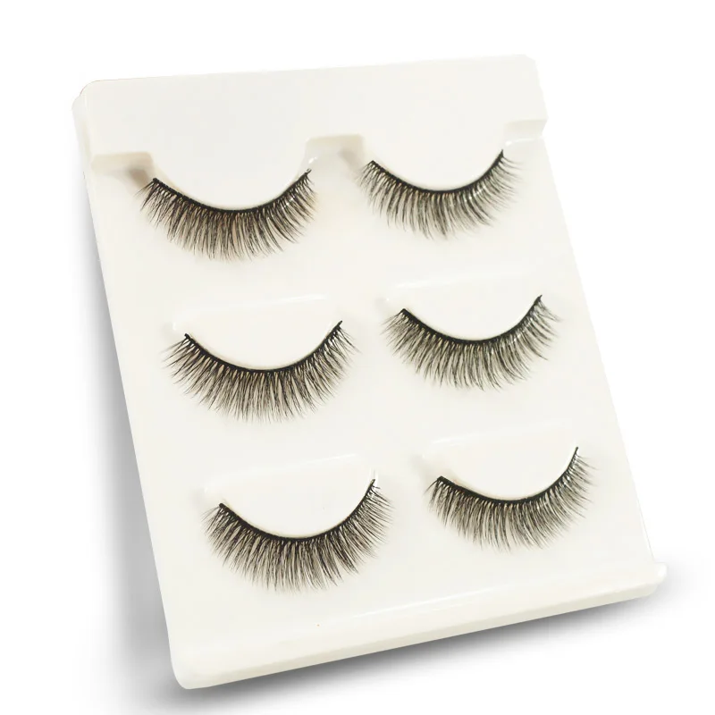 3 Pair Eyelash Thick Natural Hand Made Mink Eyelashes Extension 3D Volume Effect False Lashes Make up Tools Soft Cilia Wholesale