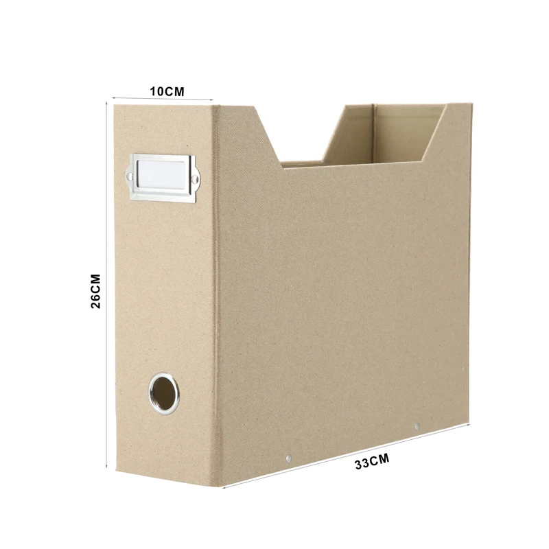 MQQ Foldaway Magazine Organizer A4 Suspension File Holder Office News Paper Storage Box Beige Natural Paper (1PC)