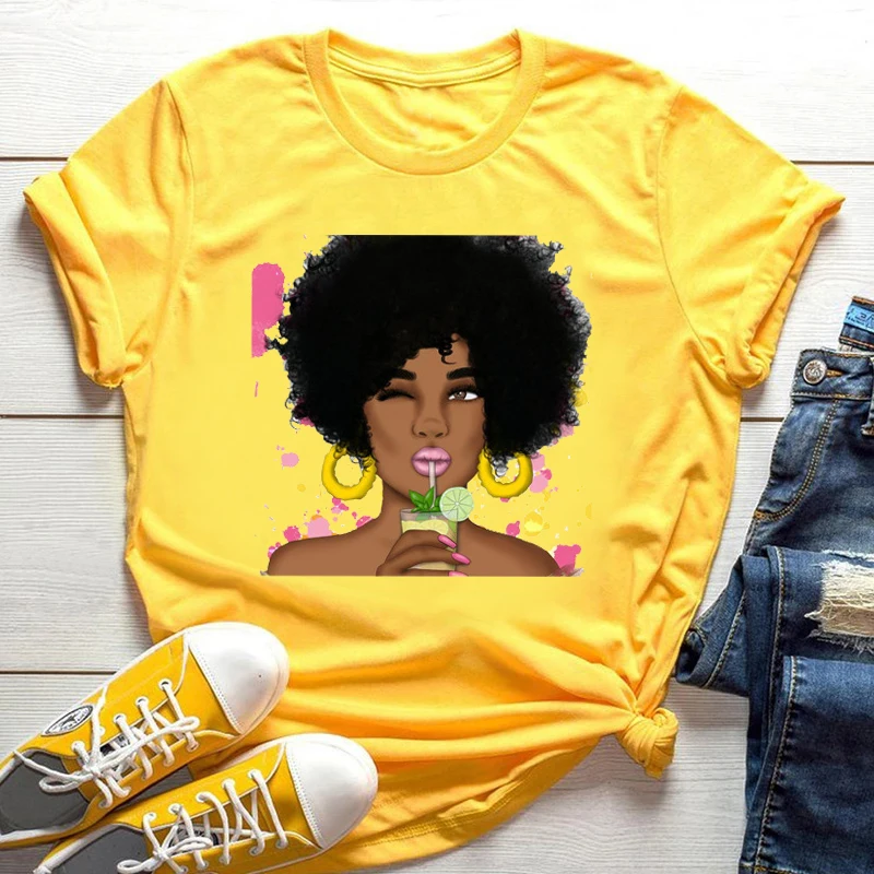 Sexy Eyelashes Eyes Print Yellow T-shirt Women Sexy Graphic Large Size Female T-shirt Top Summer Breathable O Neck Clothes