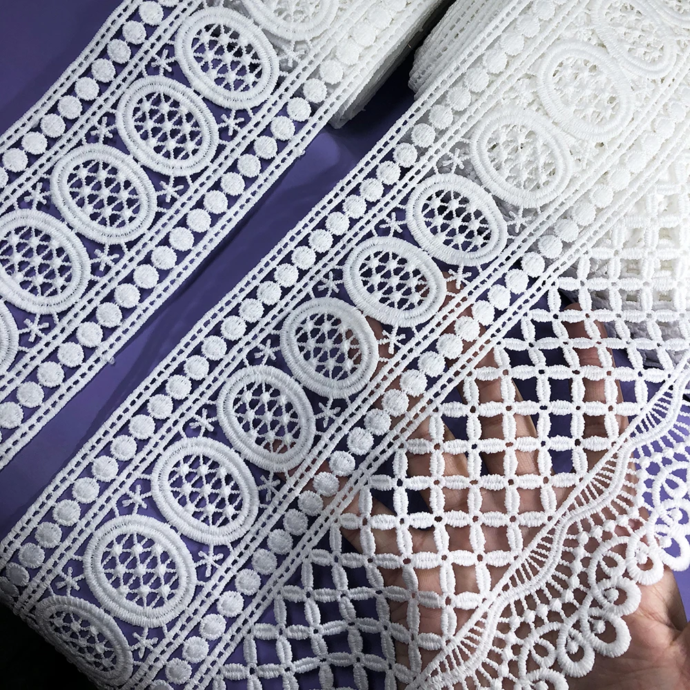 10yard/Lot High Quality White Combination Latest African Lace 2021 Sewing Trim Ribbon Diy Skirt Curtain Wedding Dress Decoration