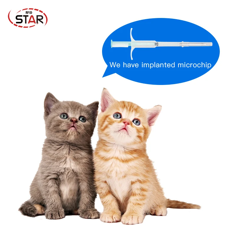 1pc 2.12*12mm Ntag216 NFC Microchip with Syringe, Animal Cat Dog Microchip RFID injector Microchip Transponder identification