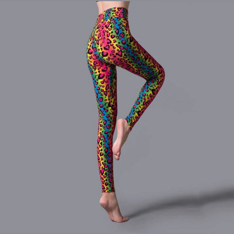 YRRETY New High Waist Fitness Leggings Summer Legging Elastic Leopard Print Legging Fashion Women Print Fitness Push Up Pants