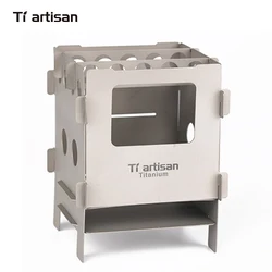 Tiartisan Mini Portable Camping Pocket Stove Stainless Steel or Titanium Wood Burning Stove Hiking Picnic BBQ Stove