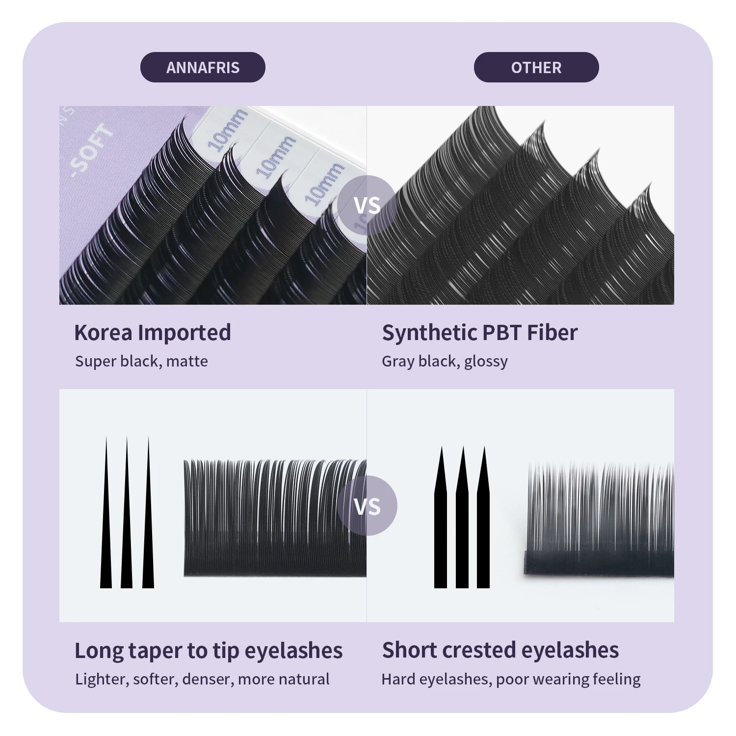 16 Rows Matte False Eyelashes for Individual Volume