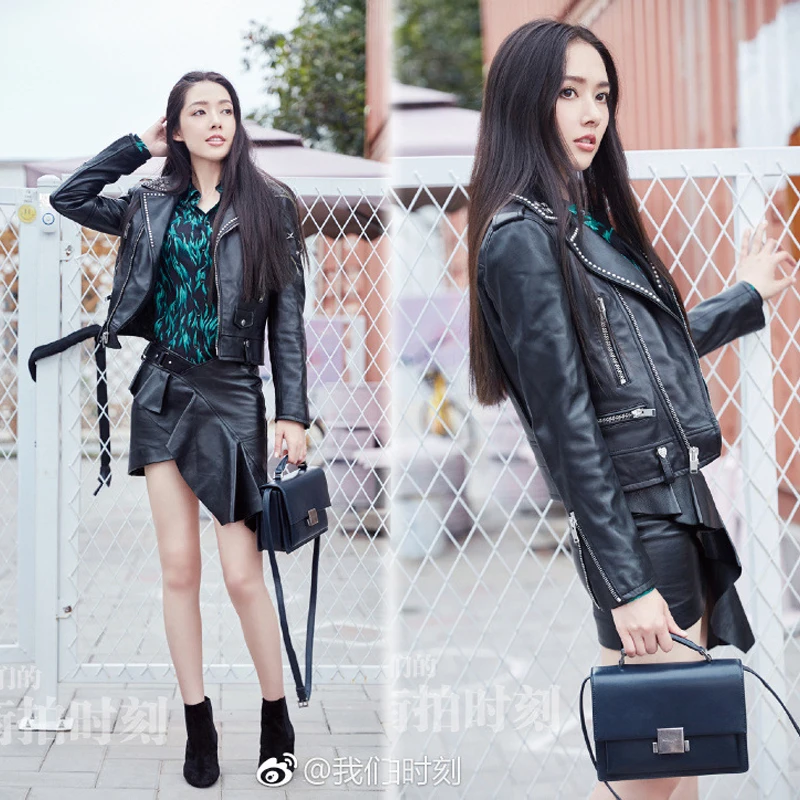 جديد 2021 ملابس جلدية أصلية SLP للنساء جاكيت جلد الغنم قاطرة معطف للمشاهير