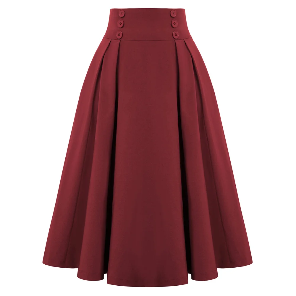 High Waist Summer Pleated Skirts For Women 2023 Fashion Korean Style Casual Big Swing A-Line Long Skirt Female Dresses Hot sale