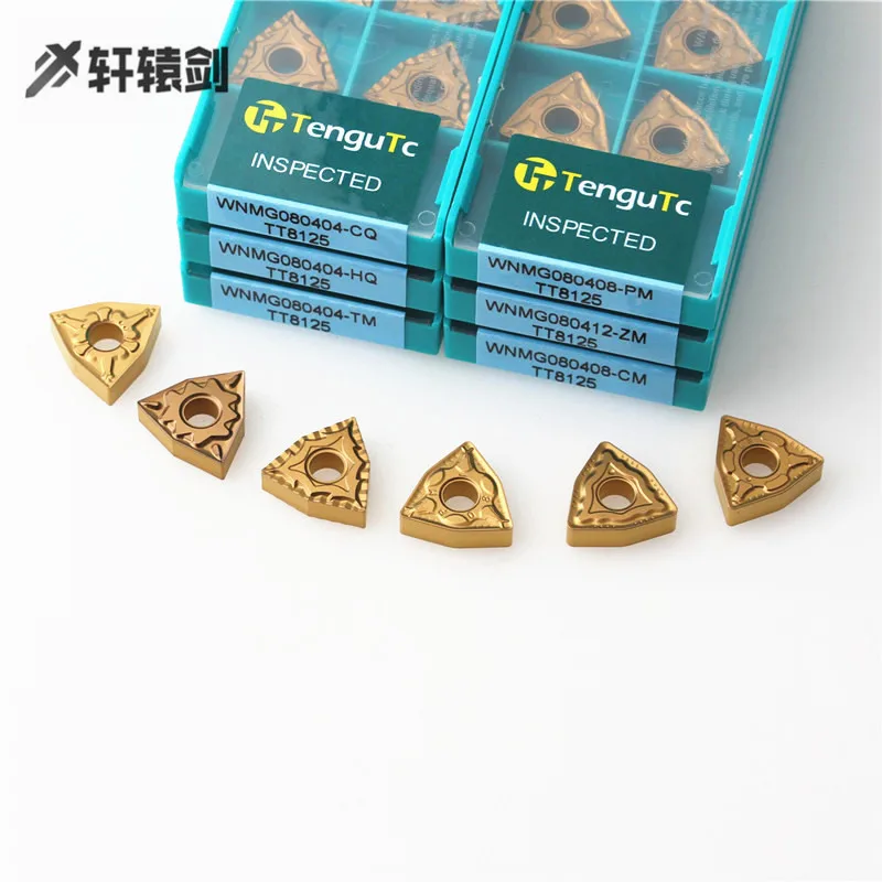 10PCS WNMG080404 WNMG080408 CQ PM HQ ZM TM CM R-S L-S TT8125 Of Original Carbide Parts For CNC Lathe External Turning Blade Tool