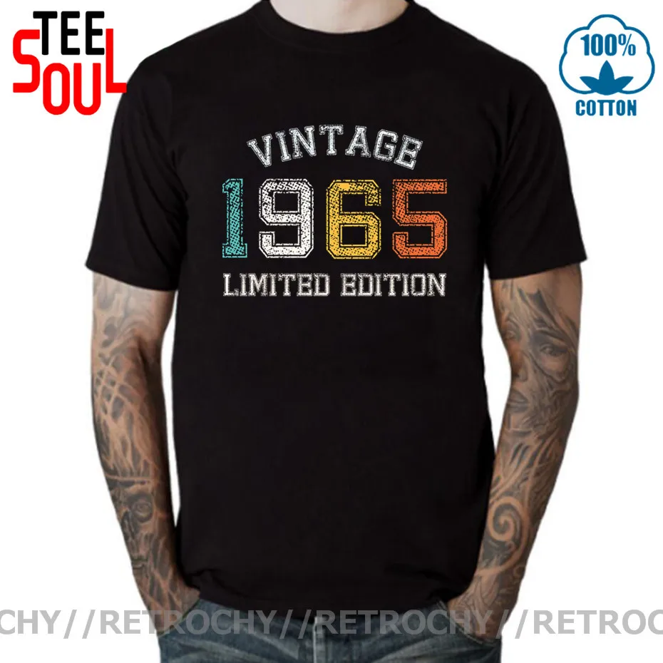 

Vintage 1965 Limited Edition T shirt Father's day Present Tshirt Classic 56th Birthday Gift Tee shirt Retro Made in 1965 T-shirt