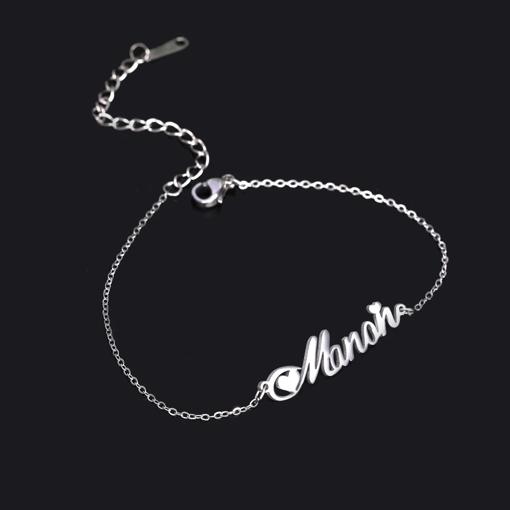Sipuris Einzigartiges personalisiertes Namensarmband aus Edelstahl, personalisiertes Fußkettchen für Frauen, Schmuckgeschenke, Persönlichkeits-Buchstaben-Fußkettchen. – Detail 10
