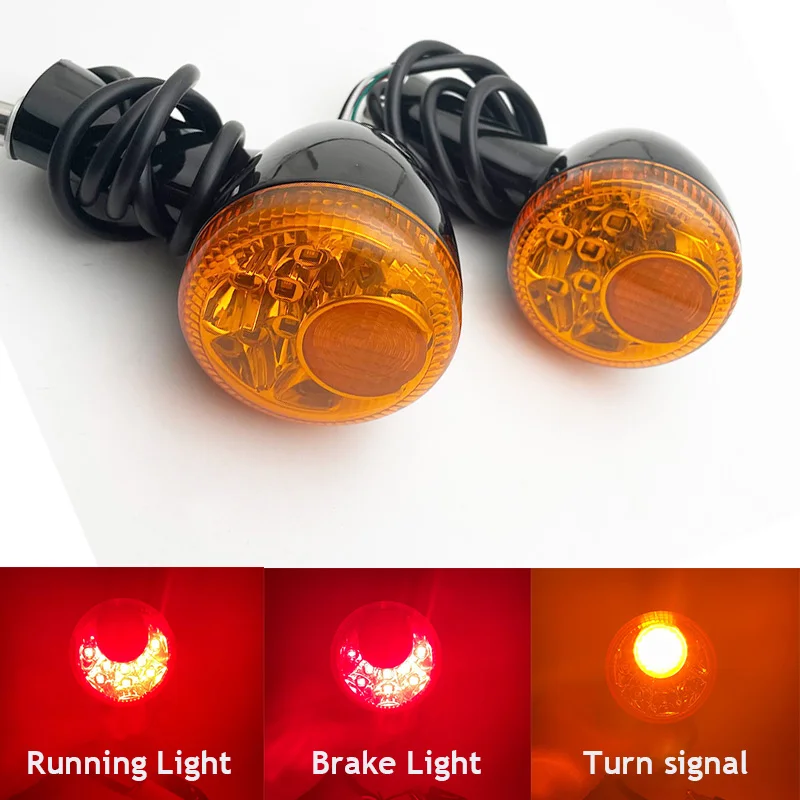 

Motorcycle Rear Turn Signal Indicator LED Amber Light Brake Running Light Fits For H arley Sportster XL883 XL1200 1994-2016