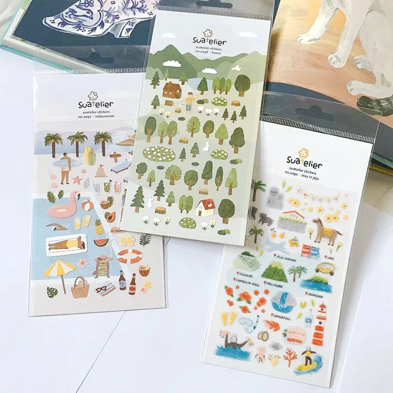 Wholesale Kore Suatelier Stickers Scrapbooking Material Journal Photo Album Diary Decoration DIY Accessories Craft Stationery