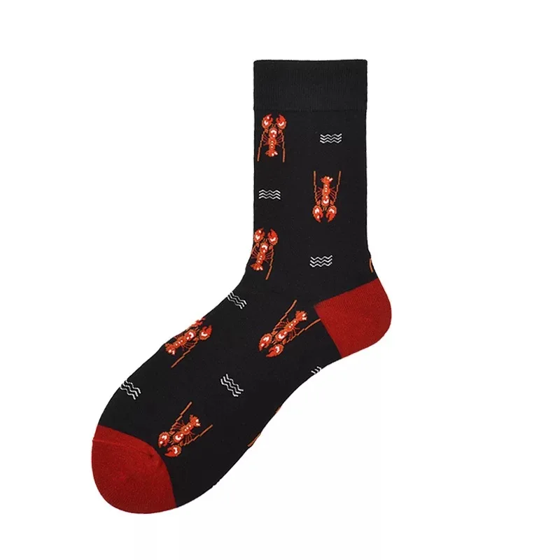 Men Socks Cotton Hiphop Funny Crew Socks Harajuku Casual Cartoon Animal Fruit Dog Women Socks Novelty Gift Socks