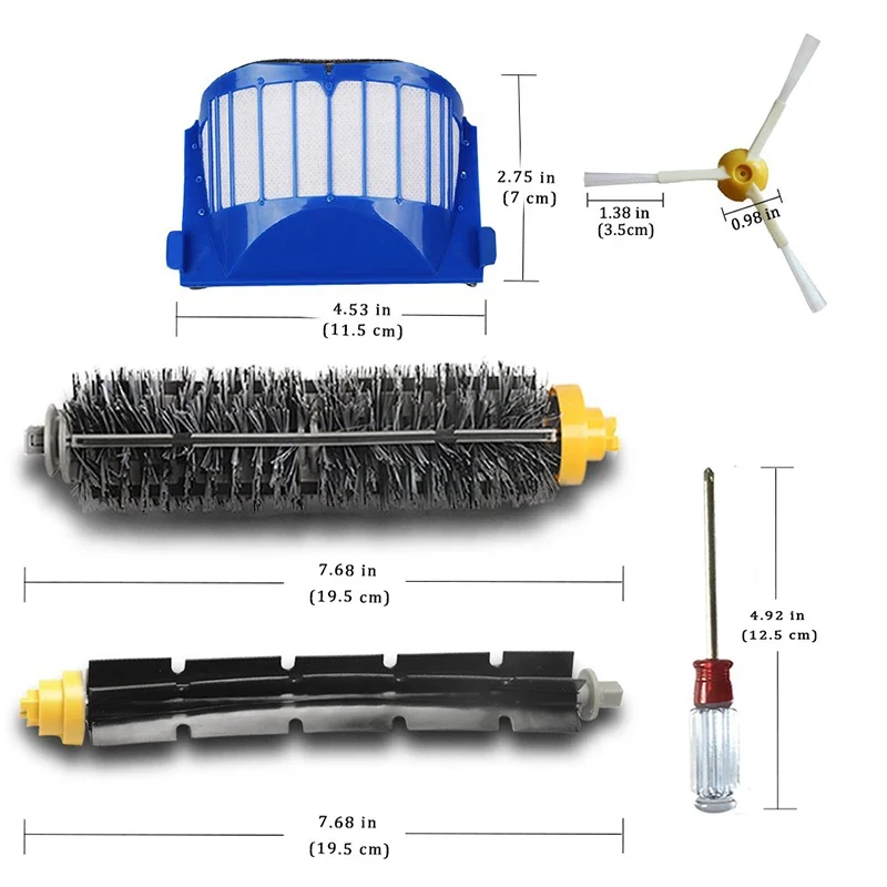 Roller Side Brush Filter Wheel for iRobot Roomba 600 Series 606 610 620 630 650 660 675 676 680 690 Vacuum Cleaner Accessories