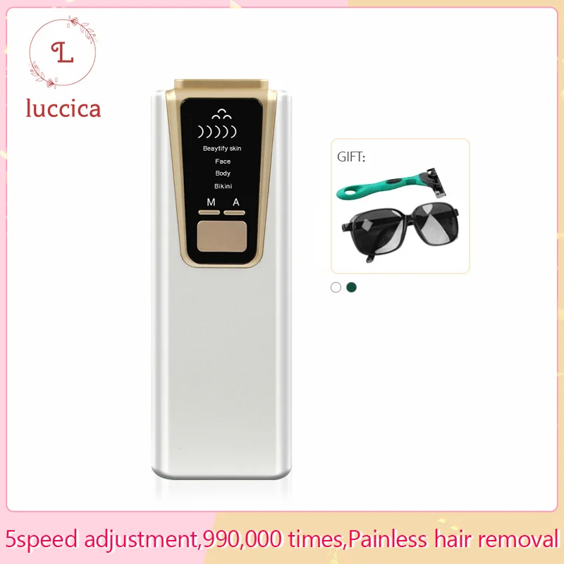 

LUCCICA-High quality portable laser epilator permanent skin rejuvenation ipl hair removal home 180 Degree Rotating Head