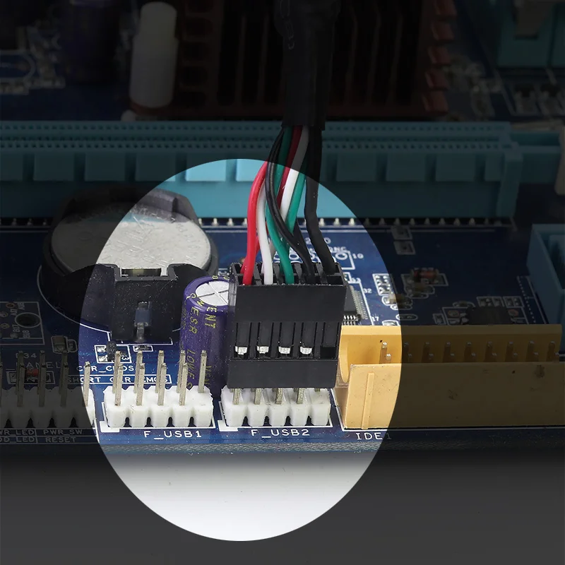 Cable USB Dupont 2,54 9P 5P para ordenador, Puerto hembra Dual, con Terminal de Cable de datos para el oído