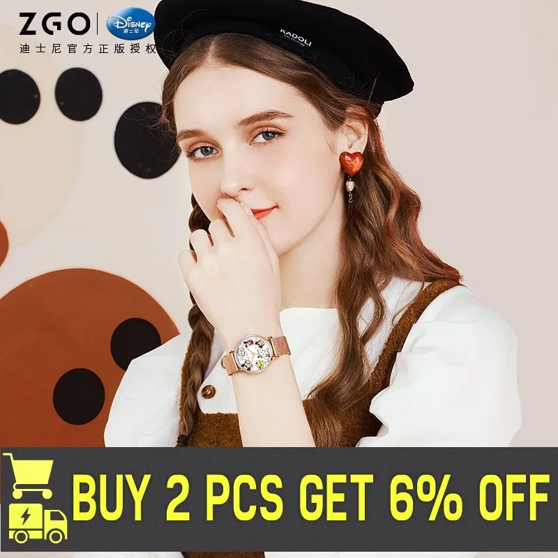 Disney Official Lady New Casual Quartz Wristwatch Gift Clock Women Fashion Female Micky Minne Mouse TsumTsum Hot Relogio Feminin