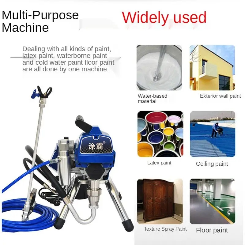 Macchina di spruzzatura airless ad alta pressione elettrica del pistone 3800W 5.5L/6L, macchina di architettura della pittura del lattice del stucco della pittura