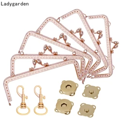 1Set DIY Purse Handbag Handle Coins Bags Metal Kiss Clasp Lock Frame 8.5/10.5/12.5/15/18/20.5cm Fashion Handle Purse Frame