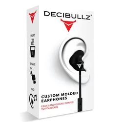 Décibullz-Écouteurs de musique à réduction de bruit, bouchon d'oreille personnalisé, contour moulé ES, casque intra-auriculaire, sans bruit