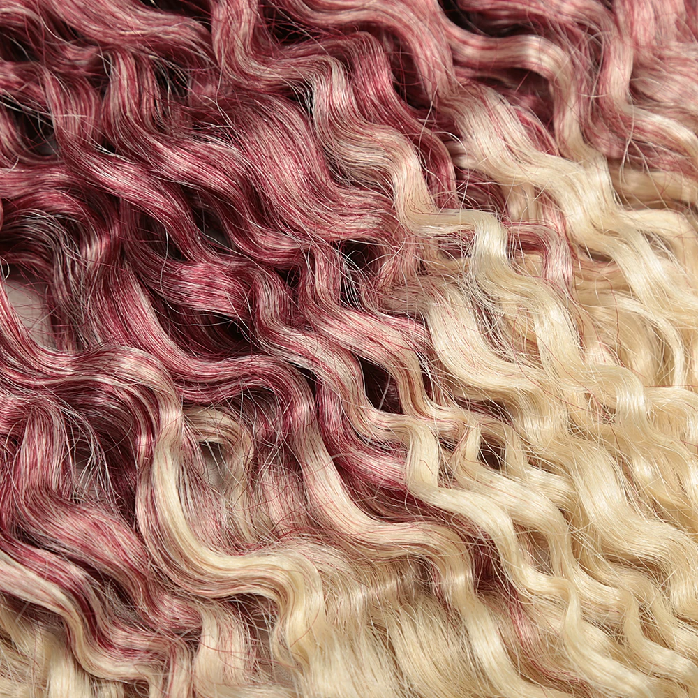 Golden Beauty 24 cale włosy syntetyczne długie fale oceaniczne głęboka fala Twist warkocze Jessca fala szydełkowe włosy plecione dla białych kobiet