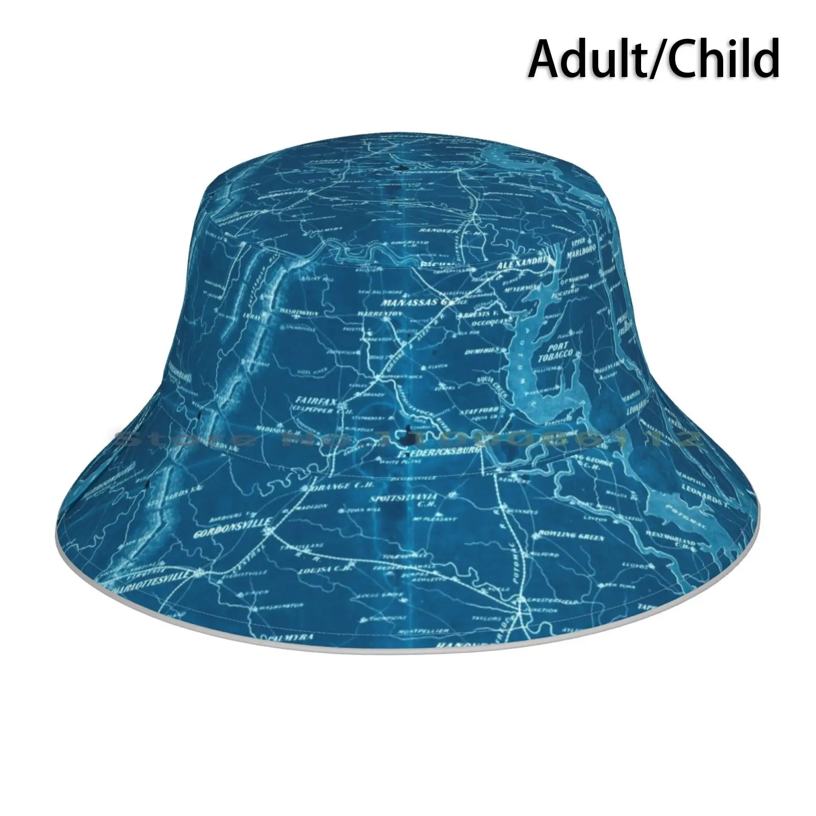 Civil War Maps 1910 War Telegram Marking Map Inverted Bucket Hat Sun Cap Civil War Maps 1910 Telegram Marking Inverted