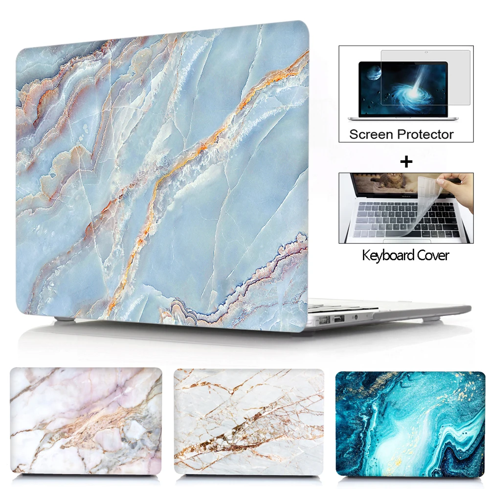 Funda de ordenador portátil para Macbook Pro 13 M1, funda para Macbook Air 13 M2 15 Air Touch ID para Macbook Pro 16 12 14 Marble Hard Shell