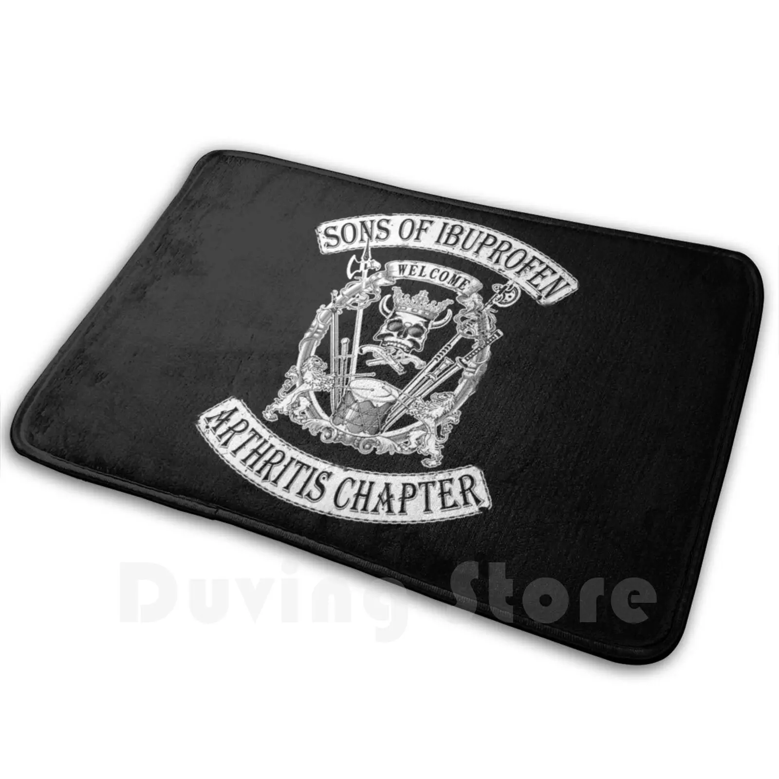 Sons Of Ibuprofen-Funny Old Biker Design Carpet Mat Rug Cushion Soft Non-Slip Sons Of Ibuprofen Funny Old Biker Ageing