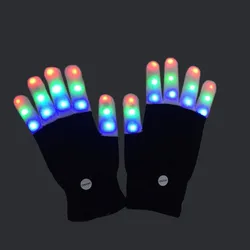 LED Flashing Magic Glove Light-Up Toys Glow In The Dark Toys Light Up Finger Tip Lighting Toys For Children Kids 1PC