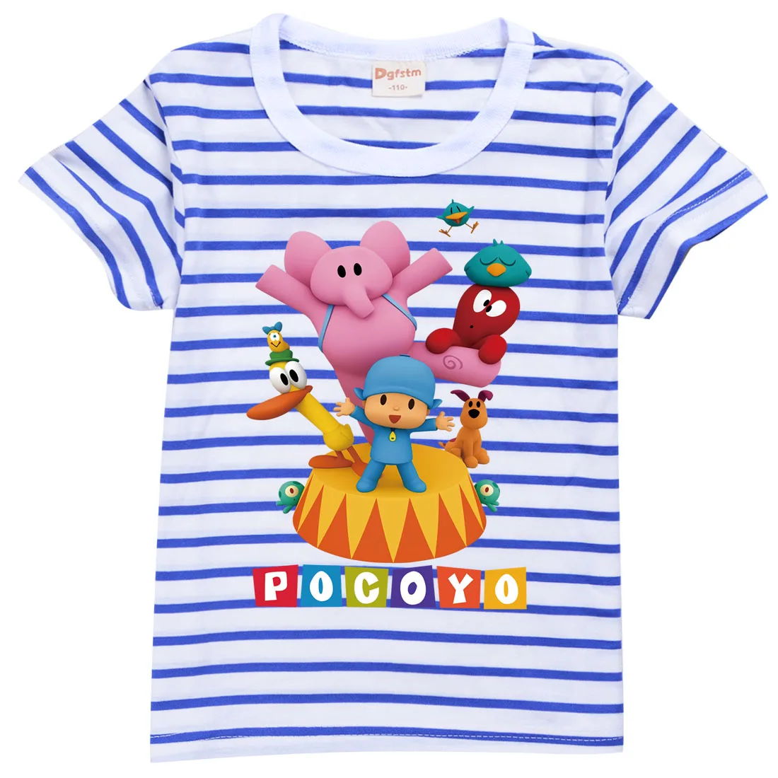 Moda Pocoyoe T-shirt letnie ubrania dla dzieci z krótkim rękawem O-neck Tshirt dla chłopców dziewcząt śliczne koszulki dla dzieci dzieci kreskówkowy