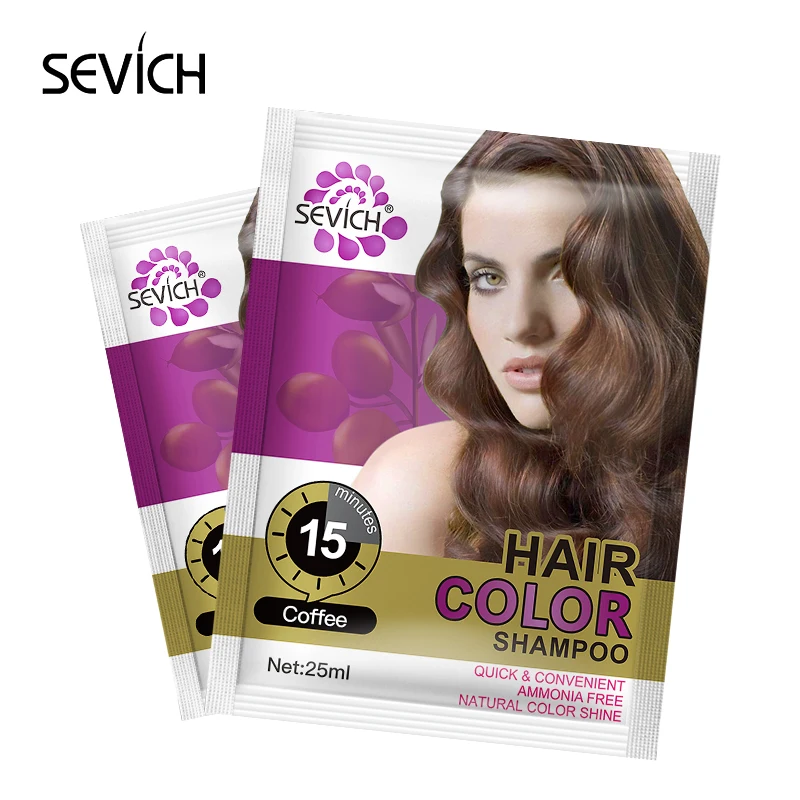 Sevich 25ml Black Hair Shampoo for Hair Dye Gel  5 Color Hair Color Gel 5 Minutes Grey White Hair Removal Dye Darkening Shiny