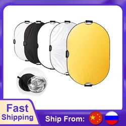 100*150cm 5 in 1 Multi Disc Photography Studio Photo Oval Collapsible Light Reflector handhold portable photo disc