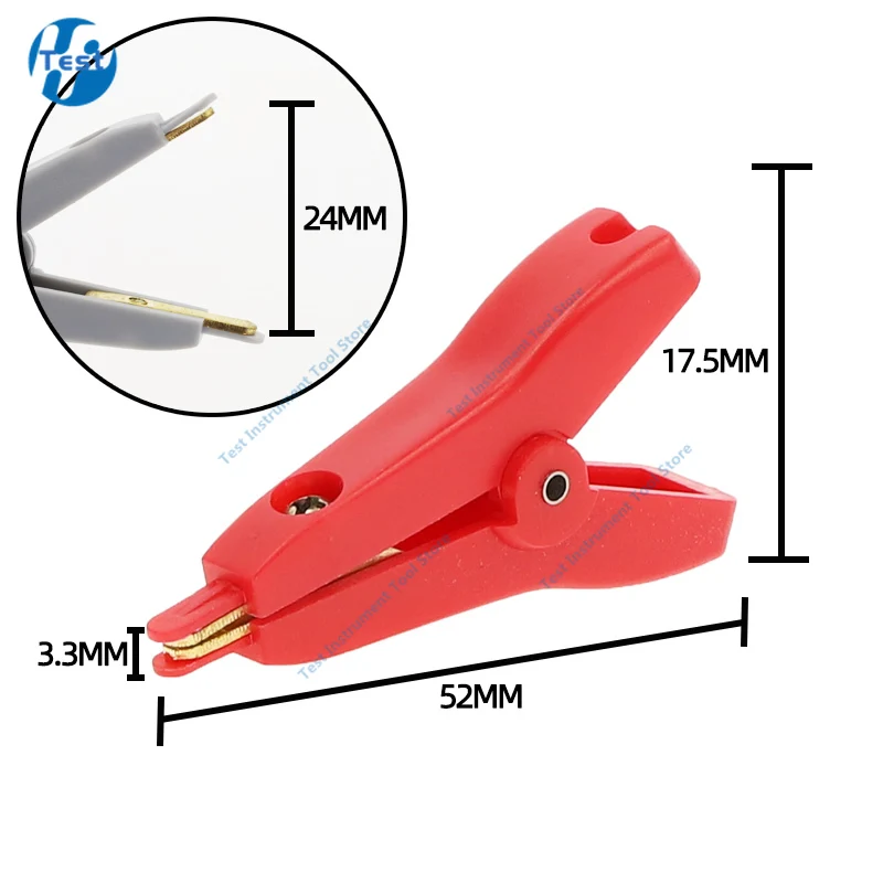 2Pcs 10A 20A 30A 50A 100A Crocodile Car Caravan Van Battery Test Lead Clips Insulated Alligator Clamp High Quality Red + Black