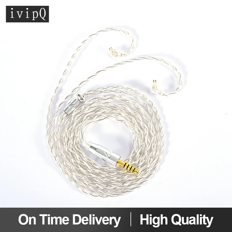 ivipQ YIN Mei 6N Litz Single Crystal Copper Silver Hybrid Coaxial Earphone Cable 3.5/2.5/4.4mm MMCX/QDC/2Pin/TFZ Headphone Plug