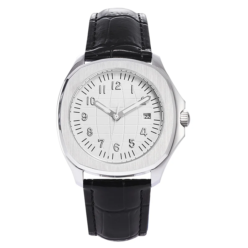 

PHYLIDA 40mm White Dial Men's Wristwatch JAPAN MIYOTA Automatic Watch Sapphire Crystal Leather Strap