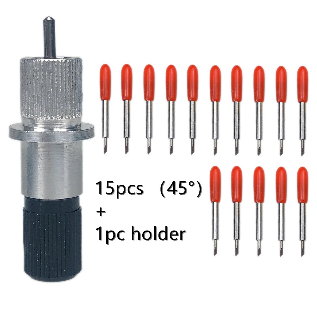 

15pcs 45 Degree Replacement Plotter Blade Knife Vinyl Cutter for Roland + 1pc Blade Holder Engraving Machine Hand Tool