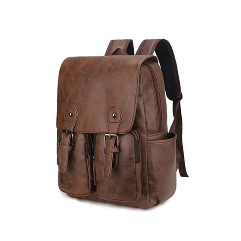 Wholesale Hot Sale New Men High Quality Leather Backpack Multifunction Laptop Bag Large Capacity Travel Shoulder Bags School Bag