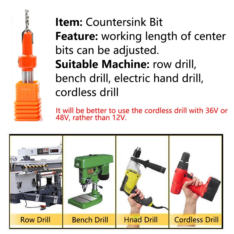 LAVIE 1pc 8mm Shank HSS Countersink Woodworking Router Bit Milling Cutter Screw Extractor Remon Demolition for Wood C08-339