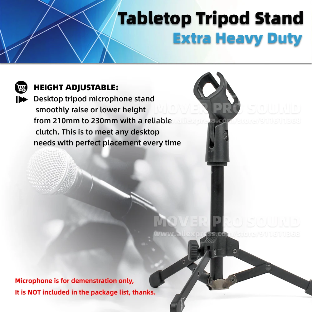 Extra Heavy Duty For SHURE SM58 SM58S SM58LC SM 58 S 58S Microphone Stand Table Top Hold Desktop Mic Tripod Mount Holder