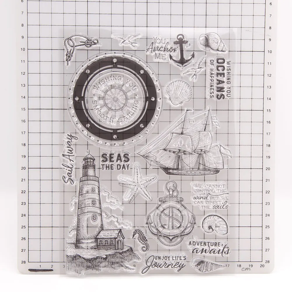 Oceans Seas Clear Stamps Silicone Seal for DIY Scrapbooking Card Rubber Stamps Making Photo Album Handemade Crafts Decoration