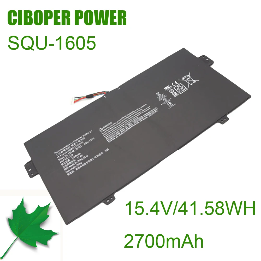 CP Laptop Battery SQU-1605 15.4V/41.58WH/2700mAh For Swift 7 S7-371 SF713-51 For Spin 7 SP714-51 41CP3/67/129 Series Notebook