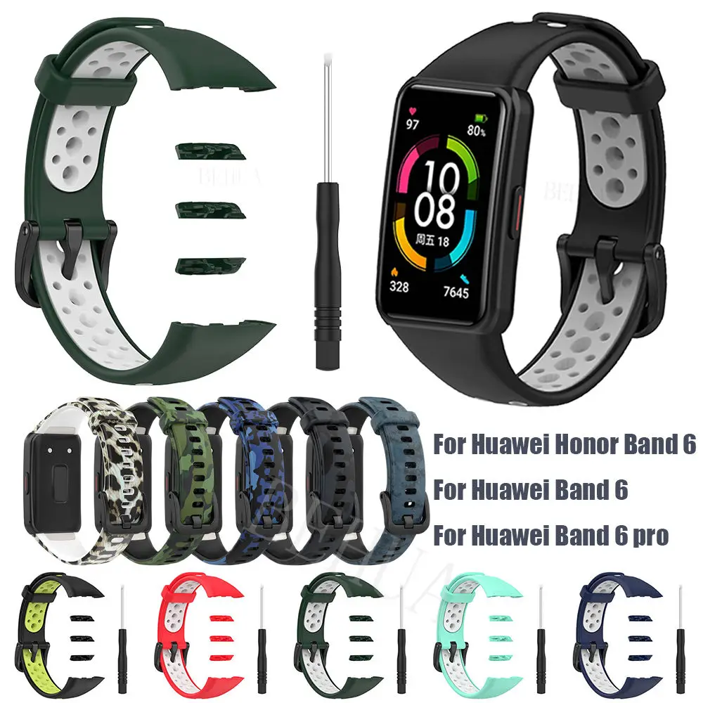 Watchband For Huawei Band 6 Pro SmartWatch Wristband For Huawei Honor Band 6 Strap Bracelet Band Sport Silicone Replacement belt